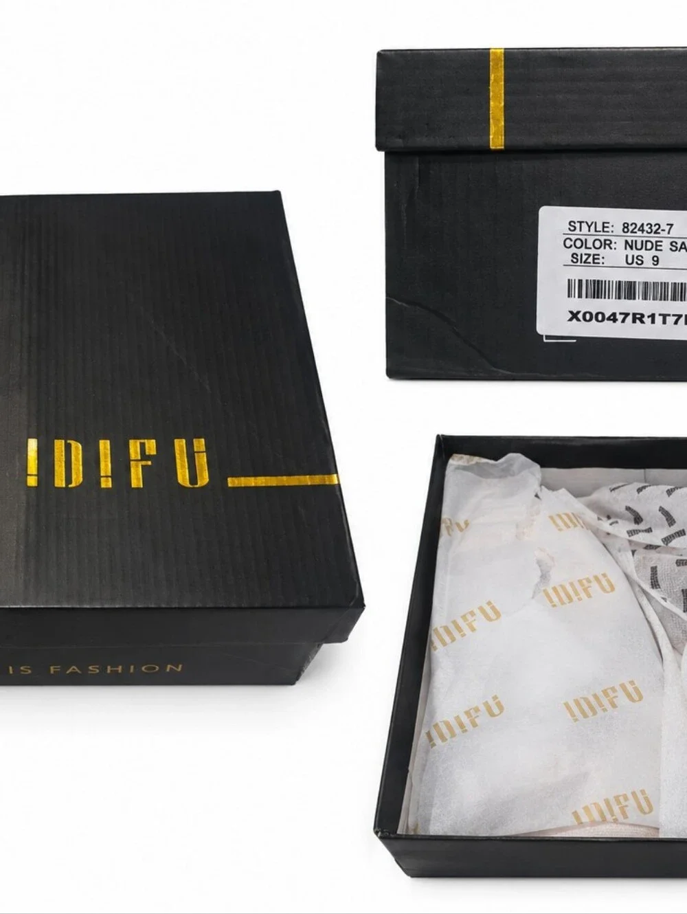 IDIFU Nude Satin Platform Block Heel Sandals – Original Box – Size 9 – New